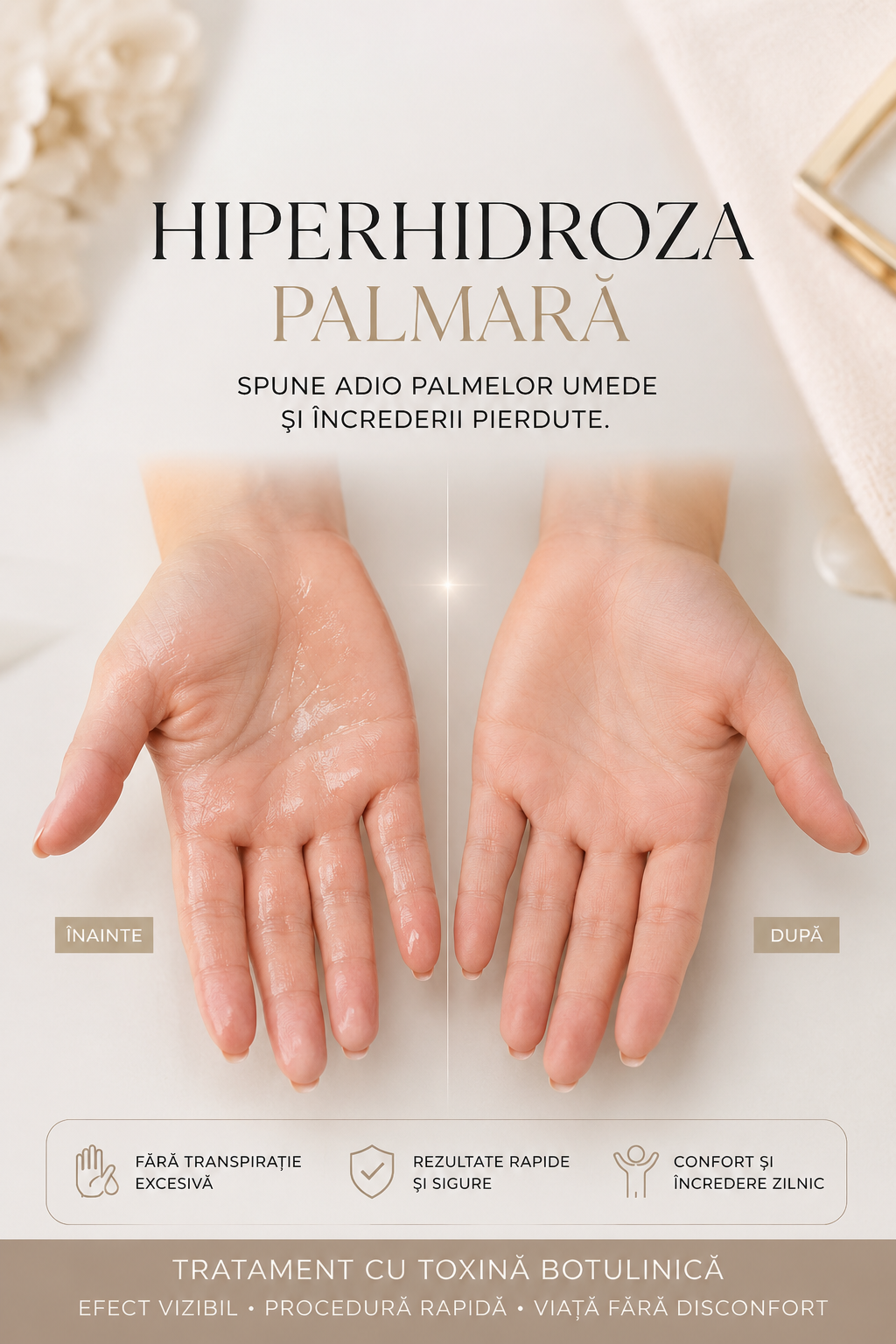 Hiperhidroză palmară – Tratament transpirație excesivă palme