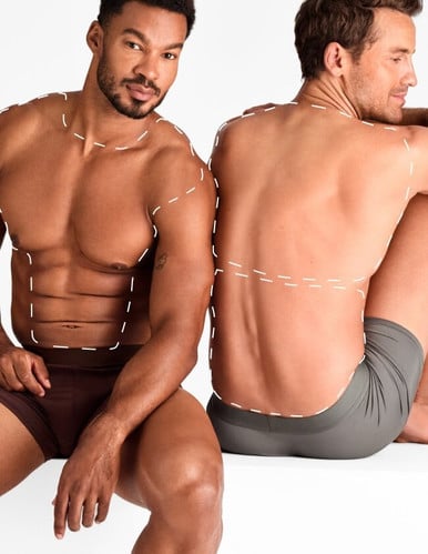 Pachet Laser Bărbați: Piept, Abdomen, Umeri & Jumătate Spate